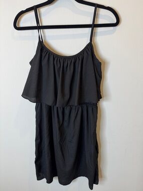 Ali & Kris Black Ruffle-Trim Mini Dress